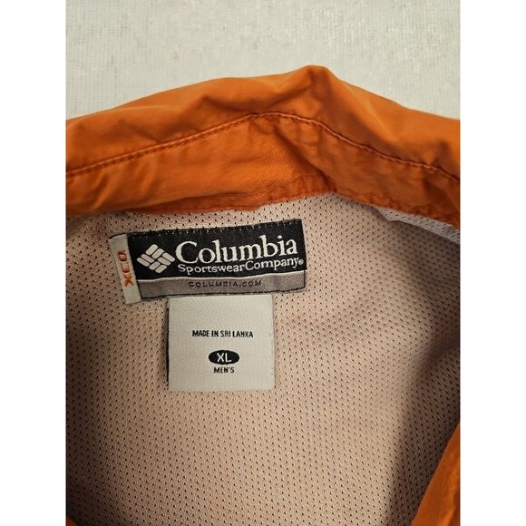 Columbia PFG Shirt Short Sleeve Vented Button Up Mens Sz XL Orange Fish Hike - Picture 4 of 6